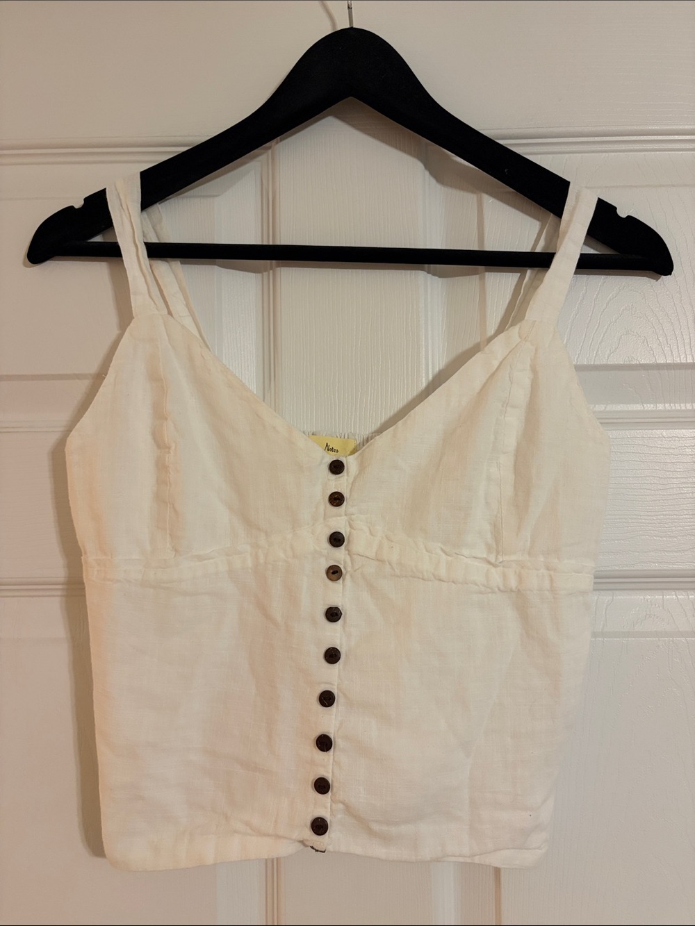 Love Notes White Cropped Button Front Camisole Tank Top